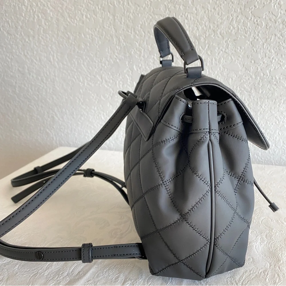 Tory Burch black quilted backpack